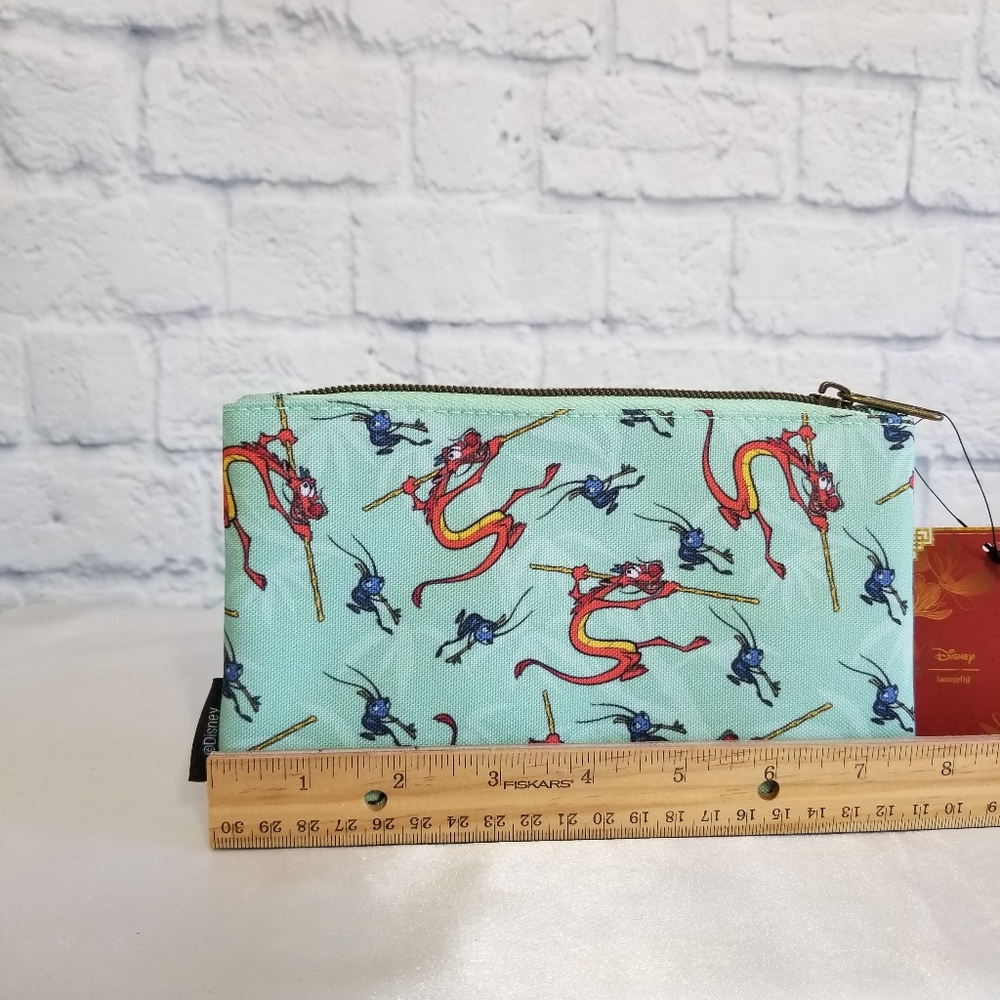 Loungefly Mulan Companion Friend Mushu Dragon Crikee Zip Disney Travel Pouch New - Picture 15 of 16